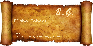 Blaho Gobert névjegykártya